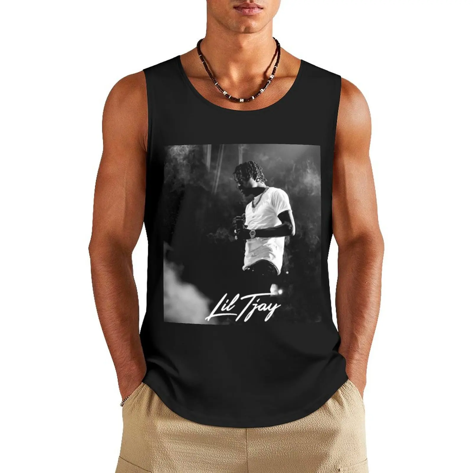 

Lil Tjay Tank Top Men's summer clothes 2025 singlet for men anime