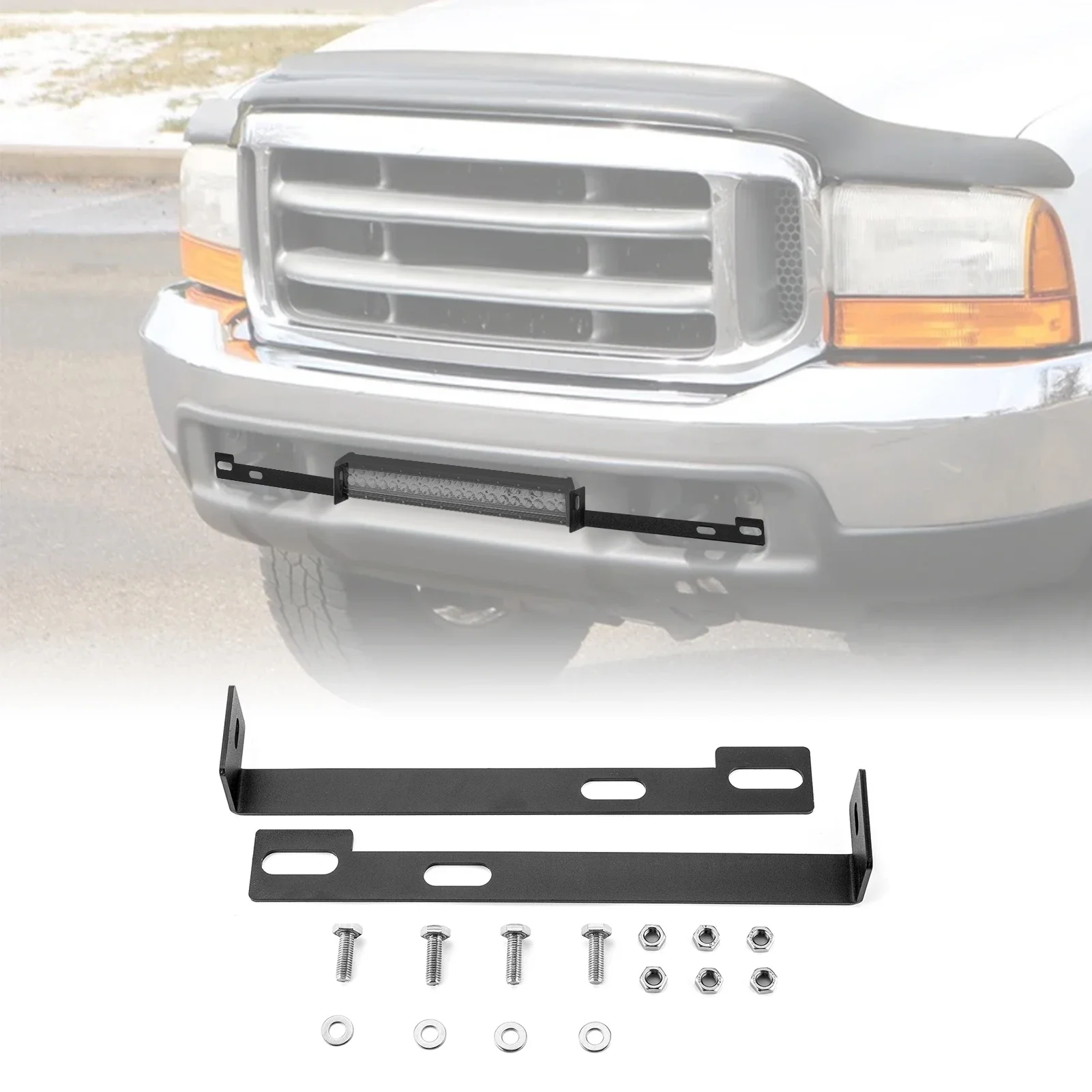 

Fit For 1999-2007 Ford 1st Gen F-250 F-350 F-450 Super Duty Front Bumper Lower Grill Light Bar Mounting Bracket