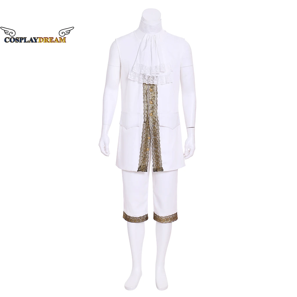 Medeival Noble Gentlemen White Rococo Suit Cosplay Costume 18th Century Victorian Renaissance Suit Marie Antoinette Mens Outfit