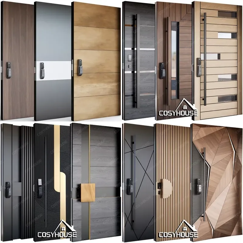Custom Zinc Alloy Security Entry Door Outdoor Front Door for Residential Project
