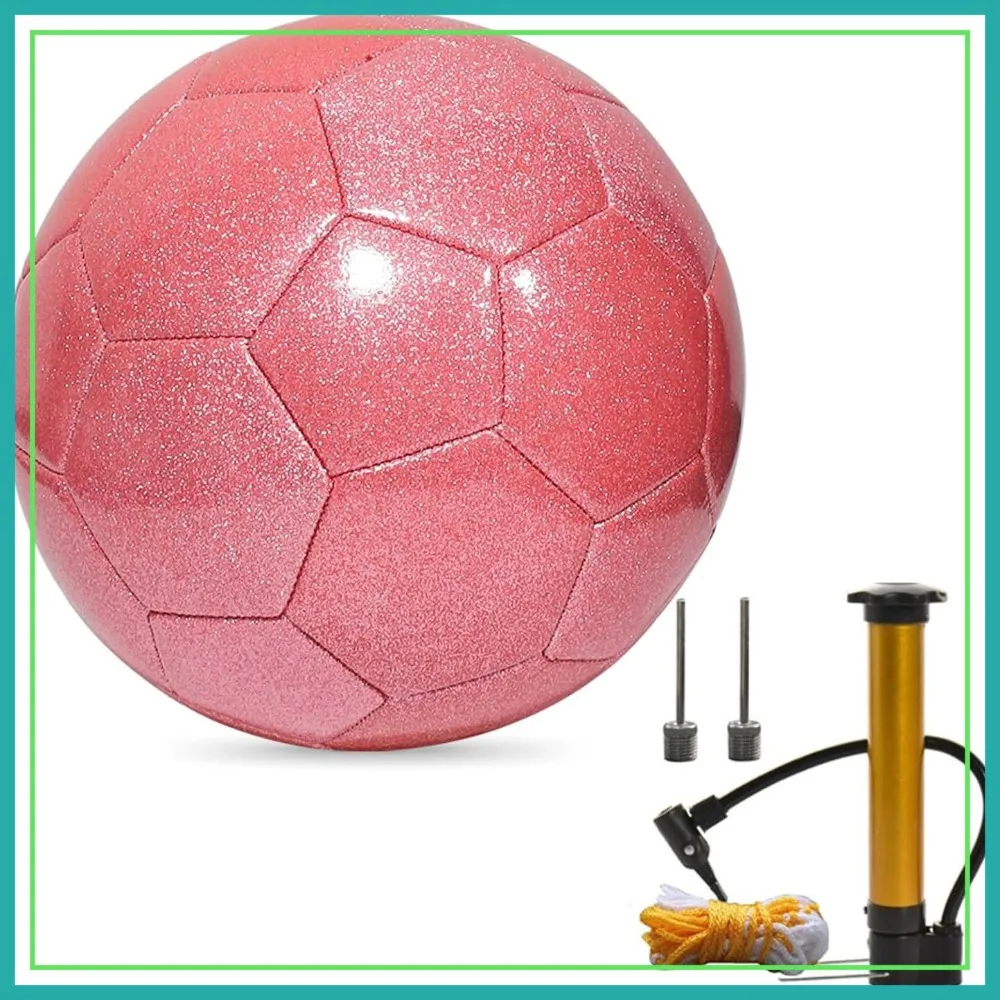 

Glitter Soccer Ball Set with Pump, Size 3 4 5 Training Balls for Youth Teens Adults