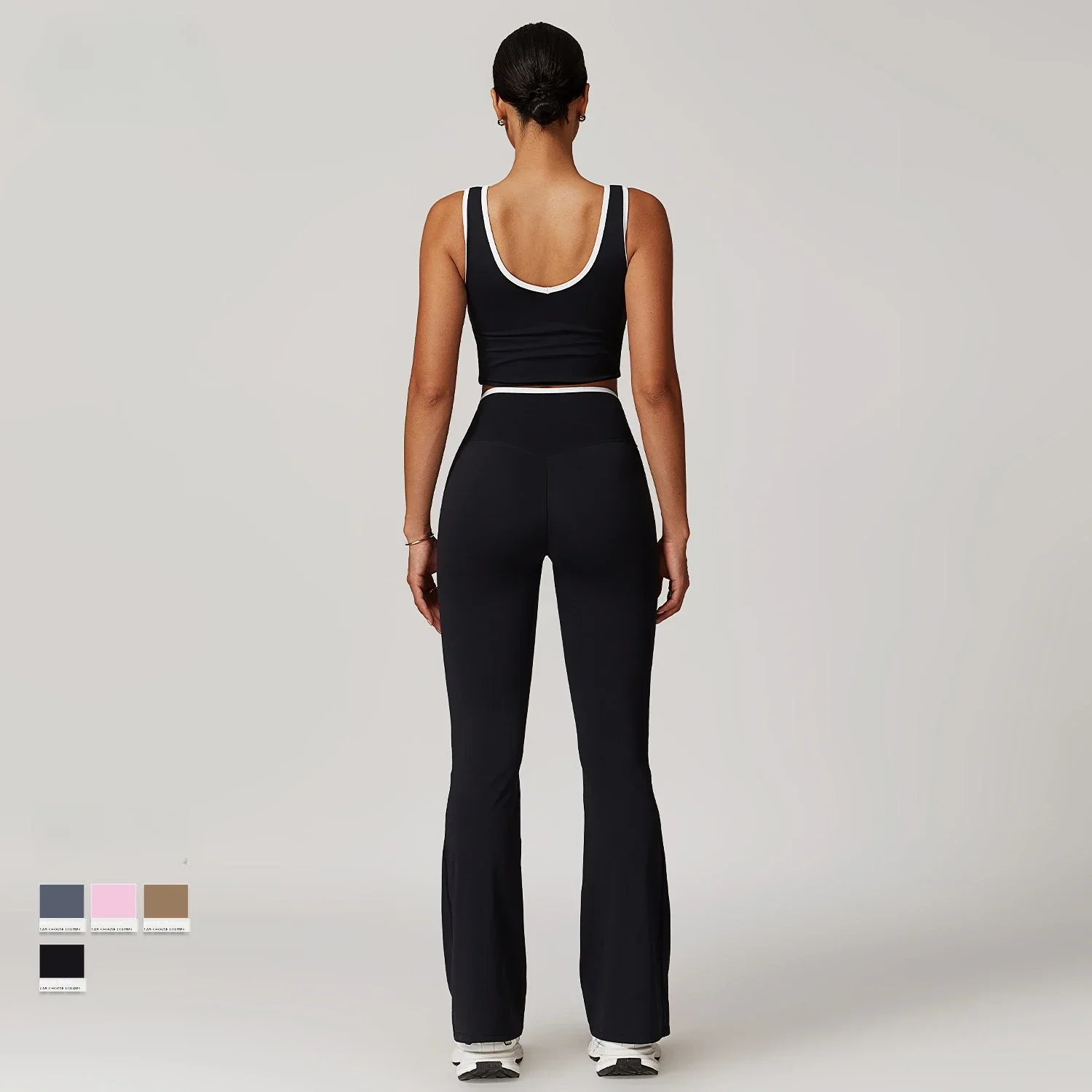2 Pieces Workout Clothes for Women Yoga Set Matching Sets for Women Flared Pants Sport Vest Bra Gym Workout Shorts Set Tracksuit