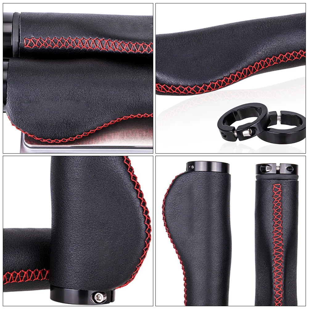 

2pcs Handlebar Grips Ergonomic Contoured Bike Handle Cover Mountain Road Folding Bikes Anti Skid Touch