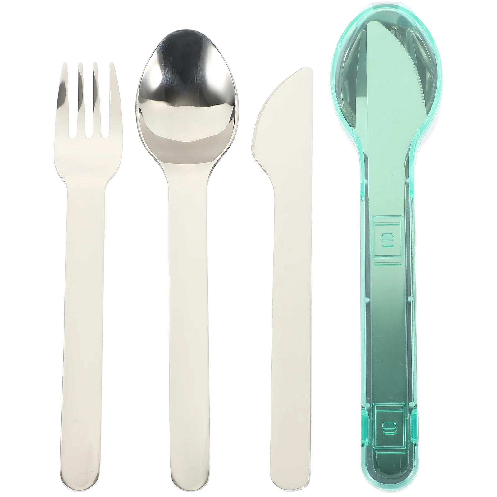 

1Set Portable Cutlery Kit Stainless Steel Outdoor Travel Tableware Set Camping Picnic Hiking Fork Spoon Cutter Box Packing