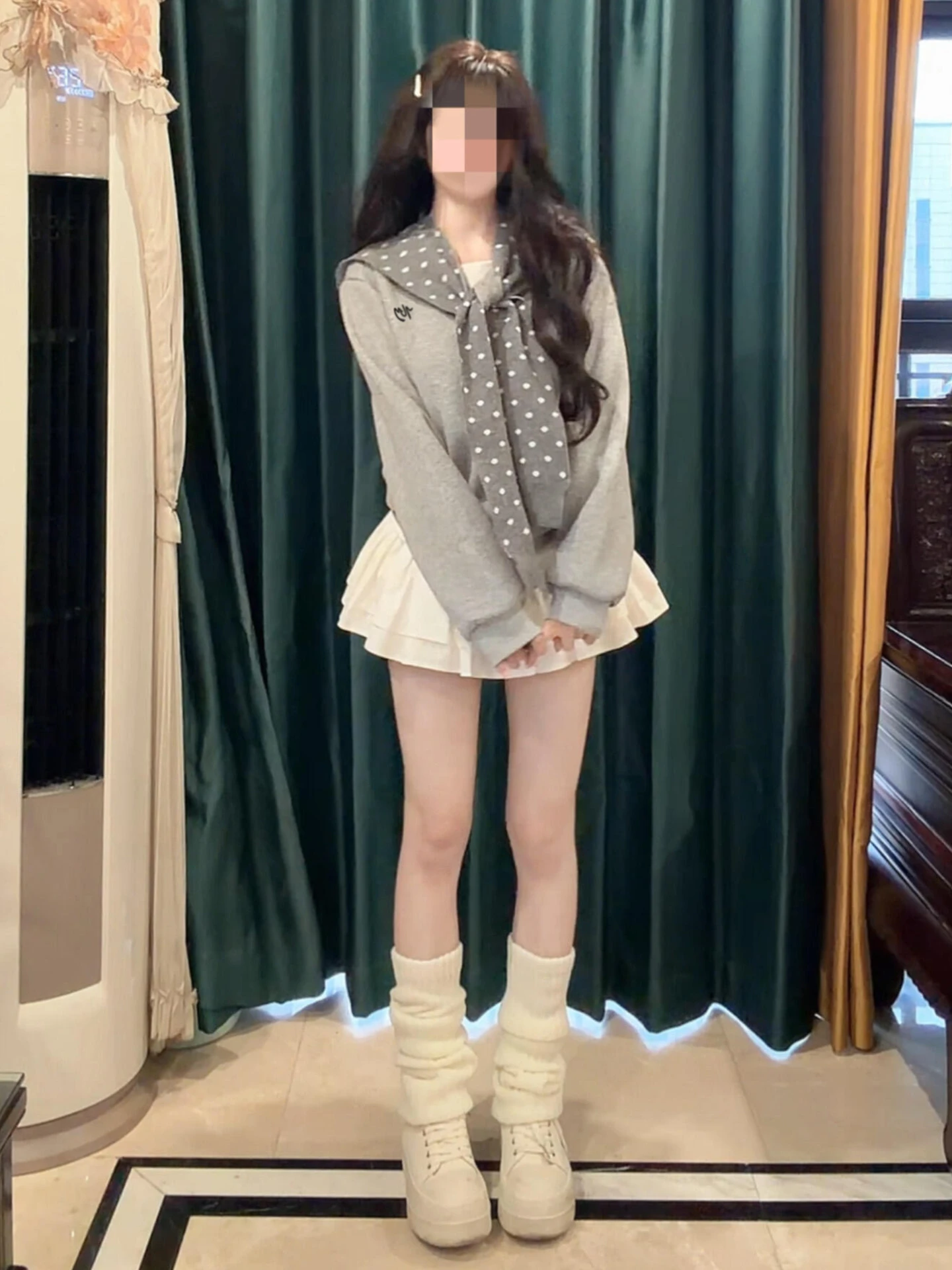 

Женская толстовка-худи в корейском стиле, новинка весны 2026, ранняя осень-зима, имитация двухслойности, с волнистым узором на плечах