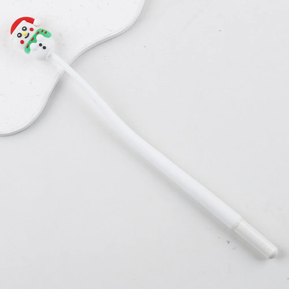 

4Pcs Christmas Cute Gel Pen Cartoon Design Smooth Writing Pens Silicone Material Students Holiday Prize Presents