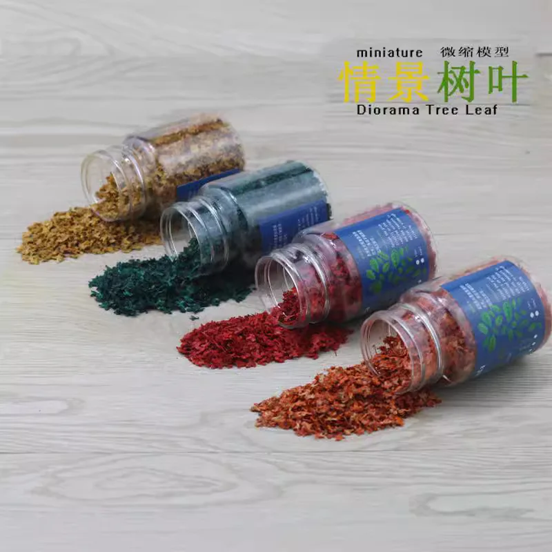 Diorama modelos de folhas multicoloridas em miniatura campo de batalha paisagismo diy figuras de plantas modelos arquitetura cenário folhas modelo