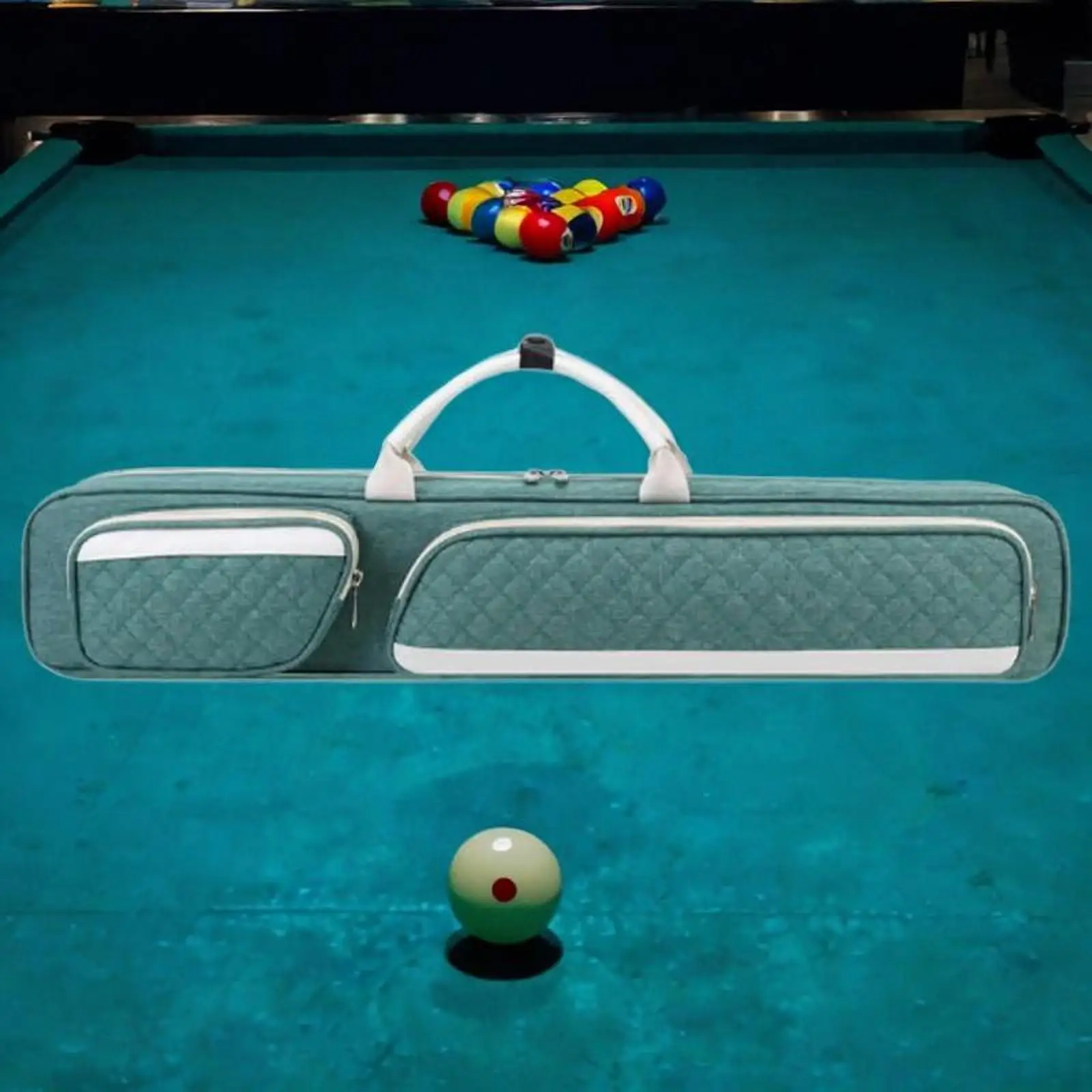 Billard Pool Fall Stick Tragetasche Tragbare 1/2 Snooker Pool Queue Tasche Schutz Verschleißfeste Reflektierende Streifen 7-Loch