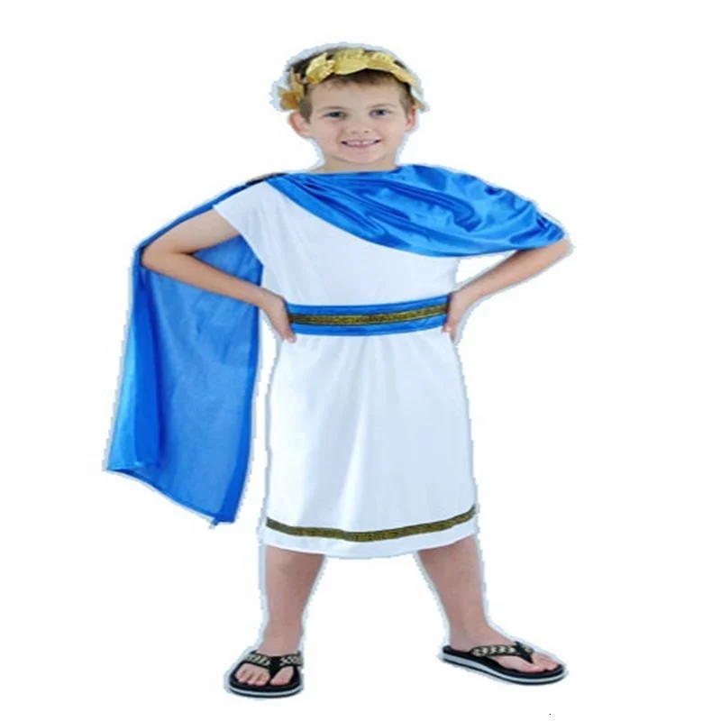 Children ancient Greek mythology zeus cosplay fantasy Halloween the olympus god costume children carnival dressed in masks