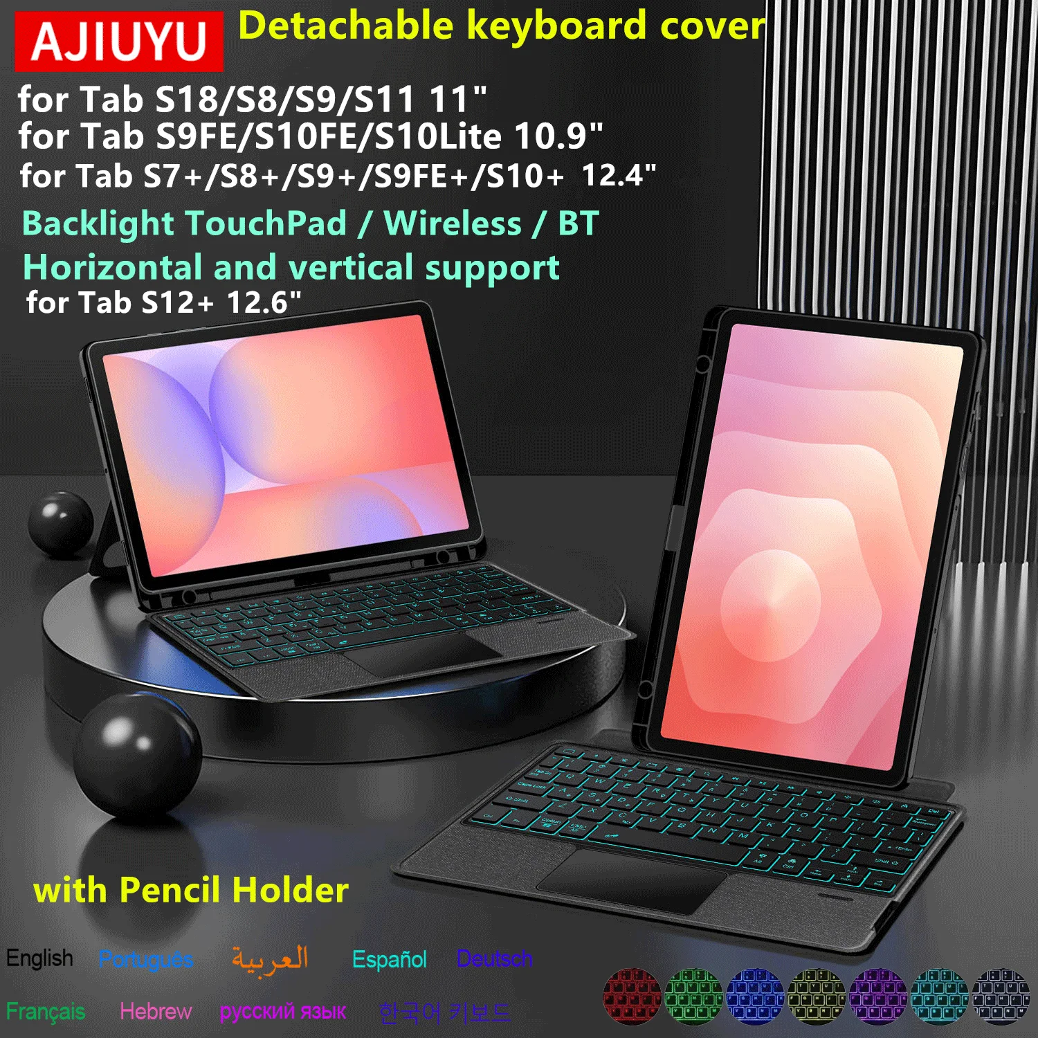 Magic Keyboard For Samsung Galaxy Tab S11 S10 S12 Plus S10 Lite S8 S9 S7 FE 11 12.4 12.6 inch Case Smart Trackpad with Pen Slot