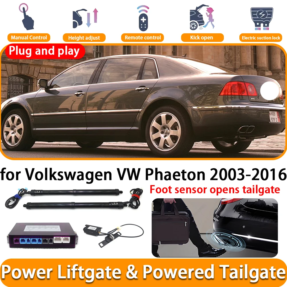 Für Volkswagen VW Phaeton 2003–2016, OEM-elektrisches, automatisch angetriebenes Heckklappen-Heckklappensystem, Plug-and-Play-Kofferraumlift-Set