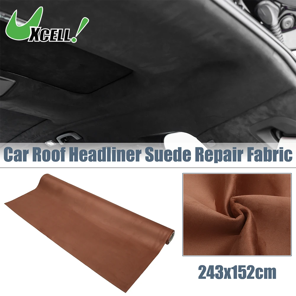 UXCELL Suede Headliner Fabric Foam Backed for Car Interior Trim Protect Aging Broken Faded DIY Repair Replacement 243x152cm