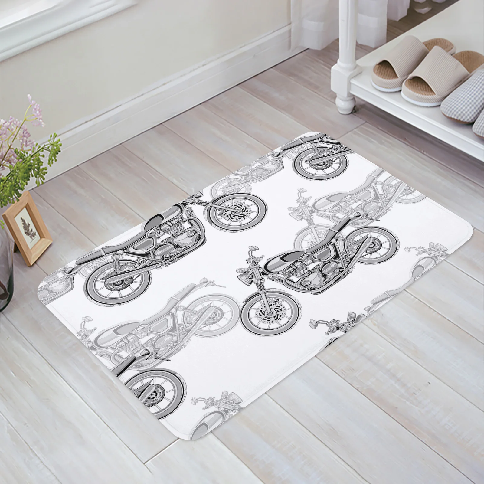 

Motorcycle Transportation Kitchen Floor Mat Living Room Decor Carpet Home Hallway Entrance Doormat Balcony Door Anti Slip Rug