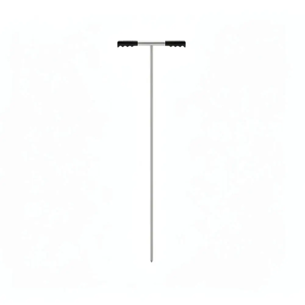 Stainless Steel Soil Testing Tool Adjustable Ground Probe Rod Ergonomic Handle For Backyard Farm Soil Sample Device