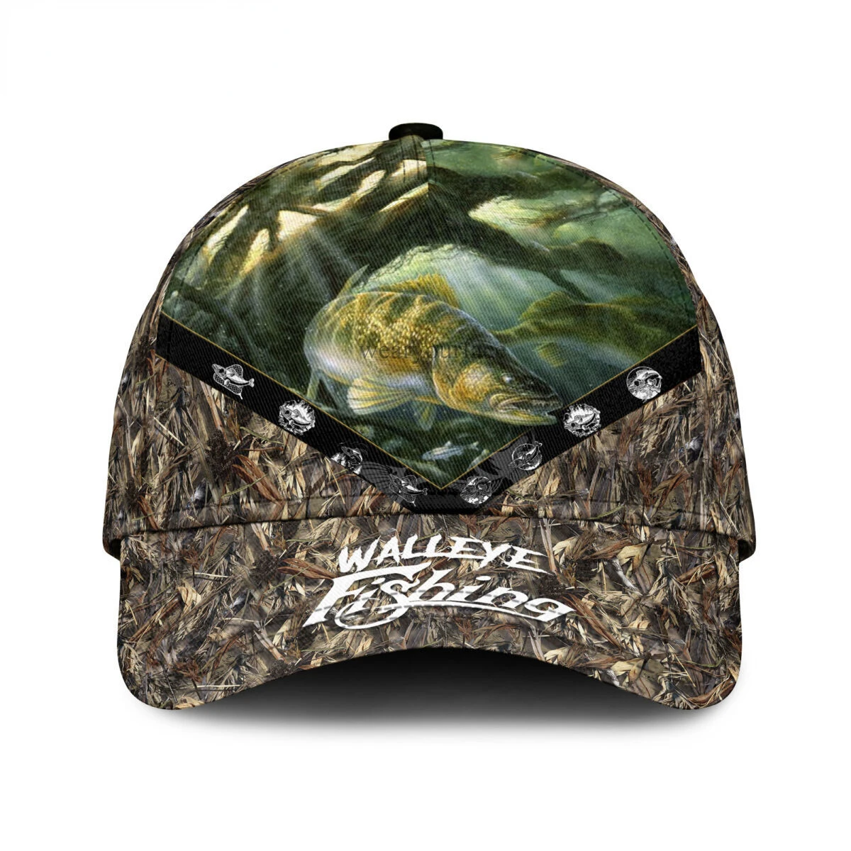 Walleye Fishing Deer Hunting Baseball Cap Printed Snapback Hats Men Women Adult Hip Hop Headwear Outdoor Casual Sun Visor Caps