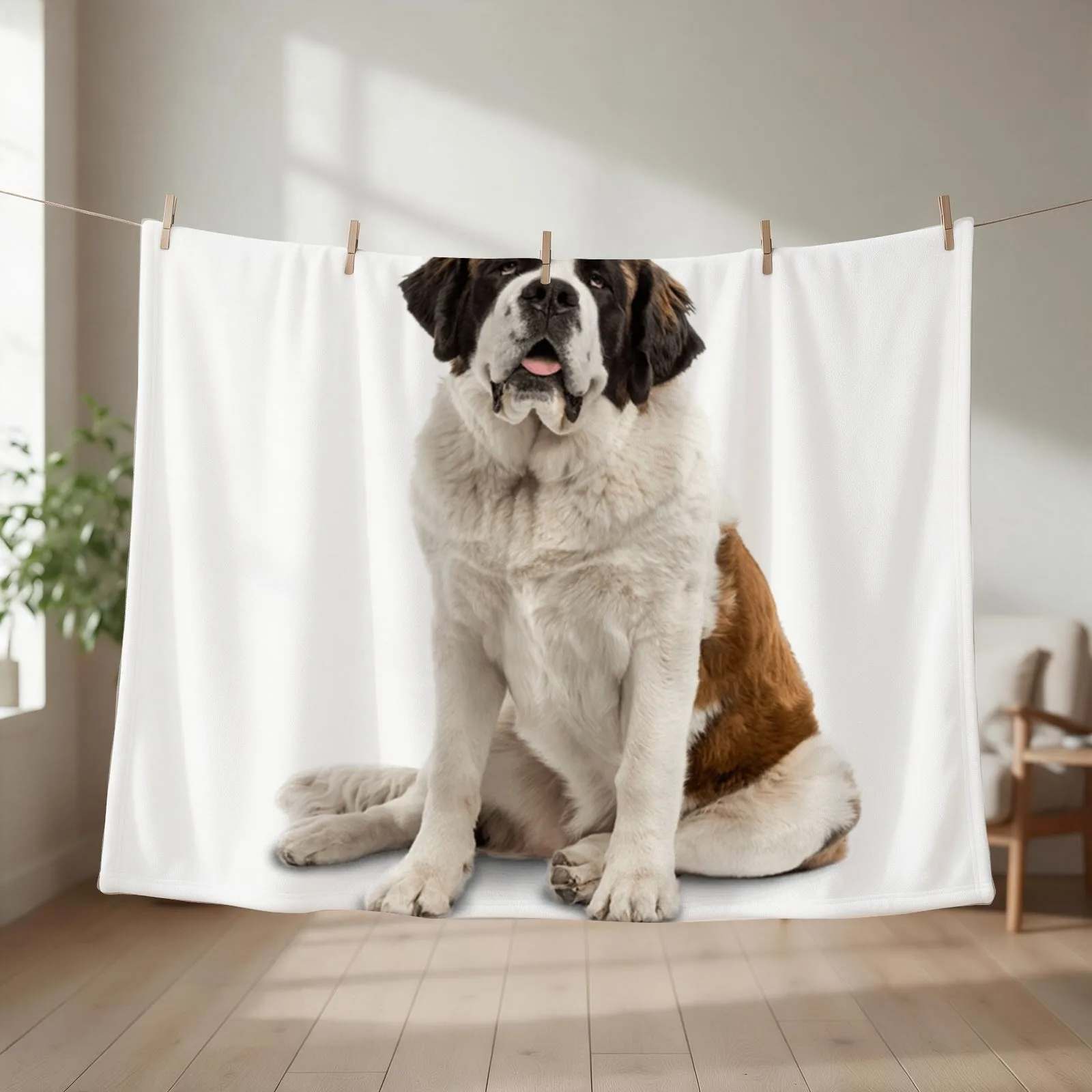 A Patient St. Bernard Throw Blanket Blankets For Sofas Furrys Bed Fashionable Sofa Throw Blankets