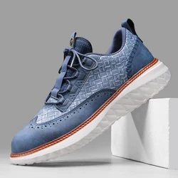 British Style Brogues Mens Leather Casual Shoes Thick Soles 5cm Plus Big Size 50 51 52 Italian Luxury Brand Designers loafers
