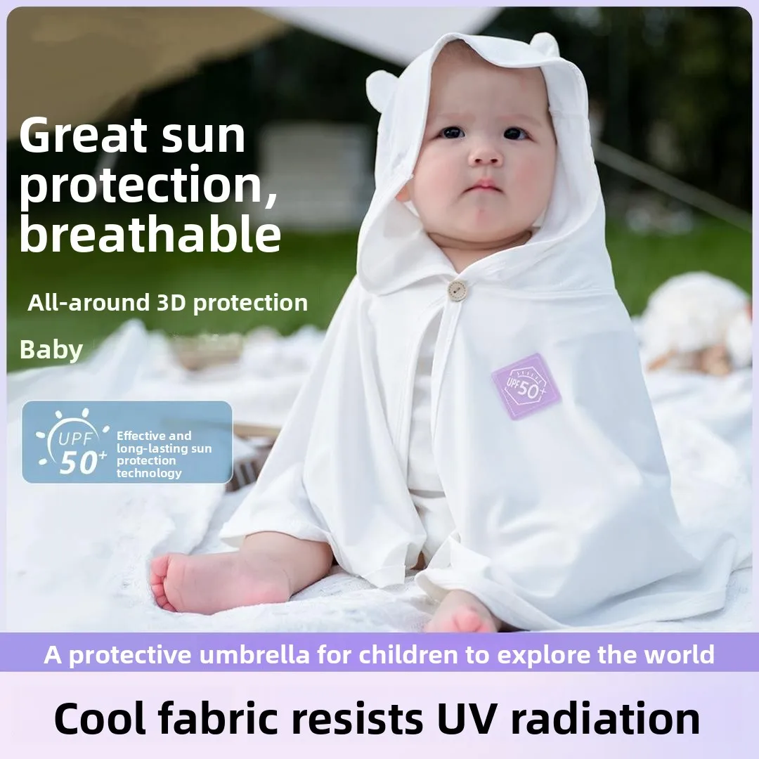 

Baby Sun Protection Shawl Infant Cool Sensation Light Weight Unisex Ice Silk Children Outdoor Clothing A-Class Thin Model