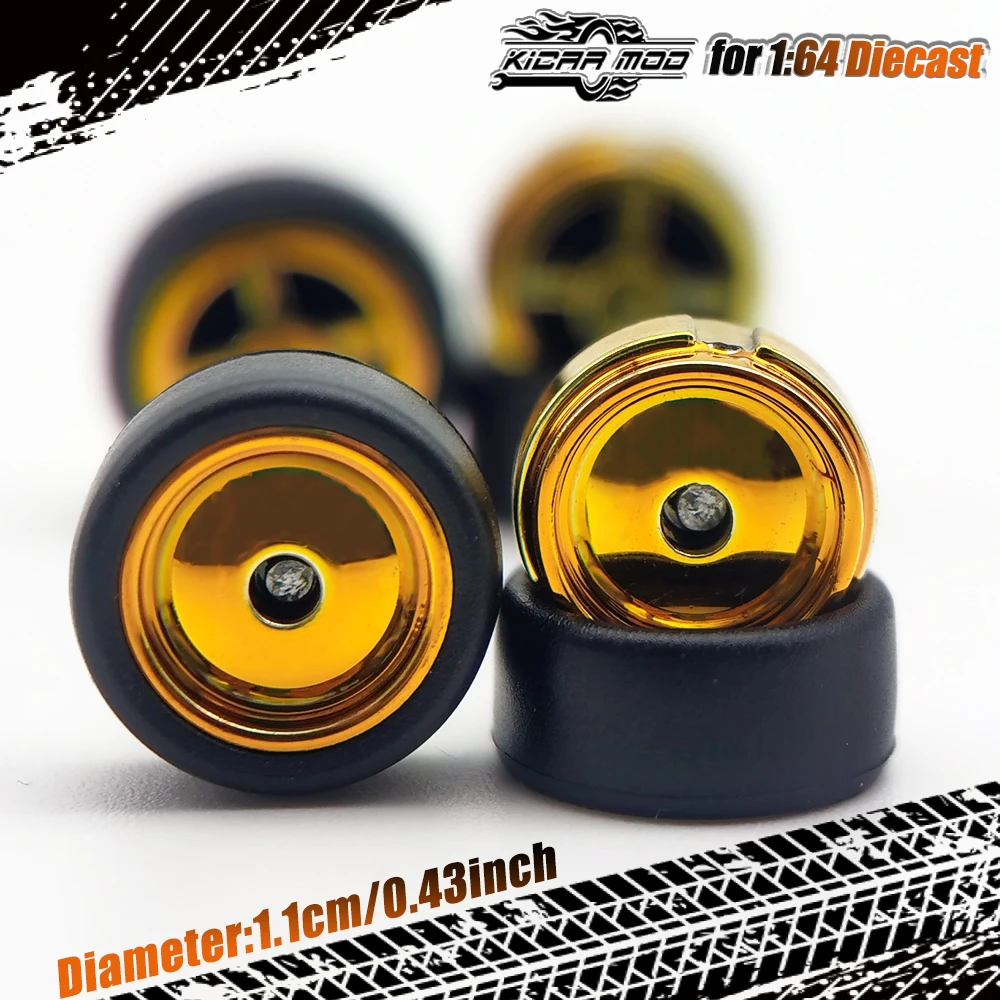 1/64 11mm Gummi-Slick-Reifen mit Schriftzug & Modellauto-Räder für 1:64 Modellautos (1 Set) – Detail 28