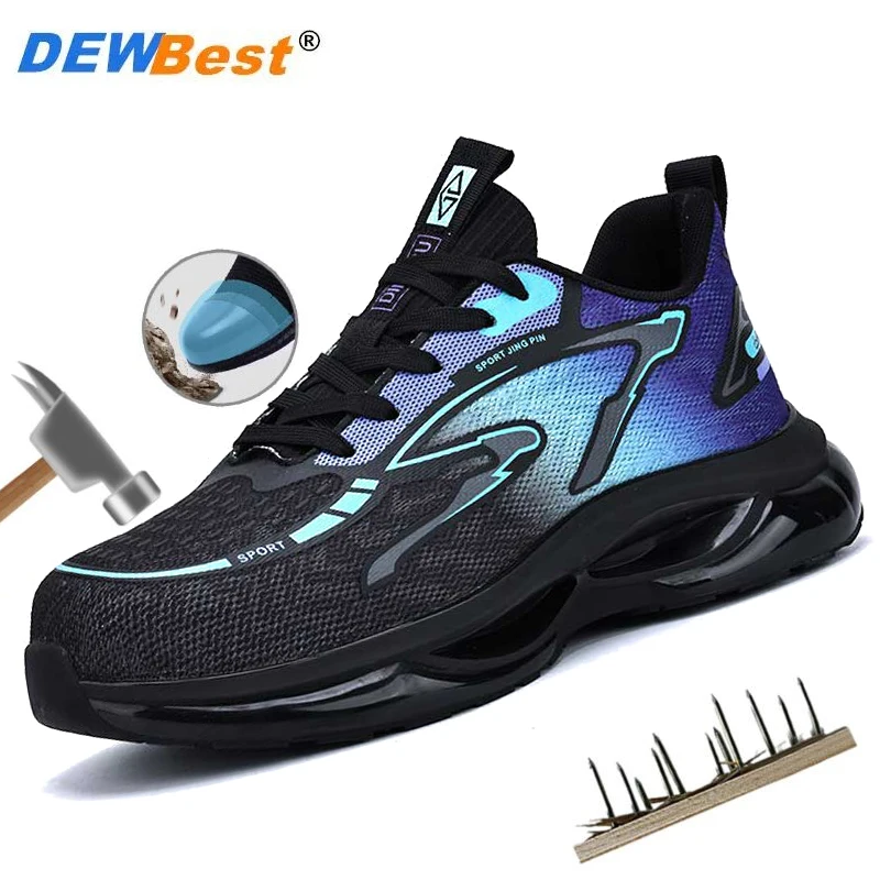 

Four seasons new breathable men's shoes anti-collision anti-puncture steel head safety shoes lightweight protective work shoes