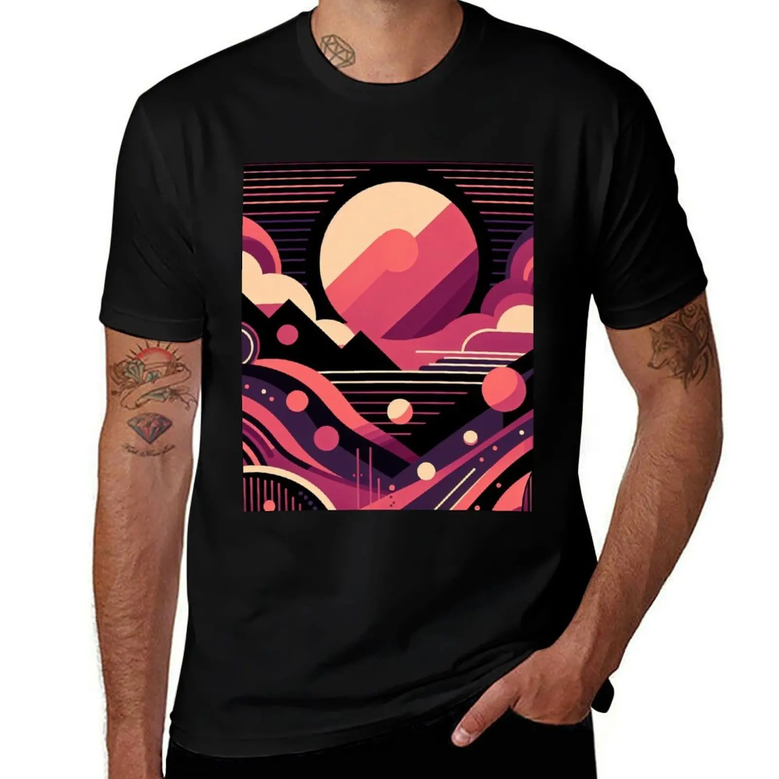 

Crimson Dusk T-Shirt shirts graphic boys whites korean fashion T-shirts oversize mens designer clothes
