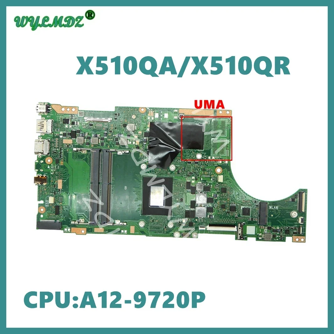 

X510QA with A12-9720P CPU Notebook Mainboard For Asus X510QA X510Q X510QR Laptop Motherboard 100% Tested OK