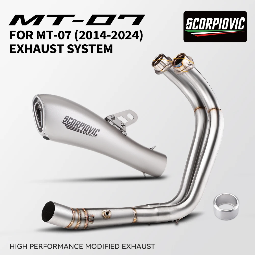 

For MT07 FZ07 MT FZ 07 TRACER 7 XSR 700 Motorcycle Exhaust Escape System Modified Muffler 51mm Front Link Pipe