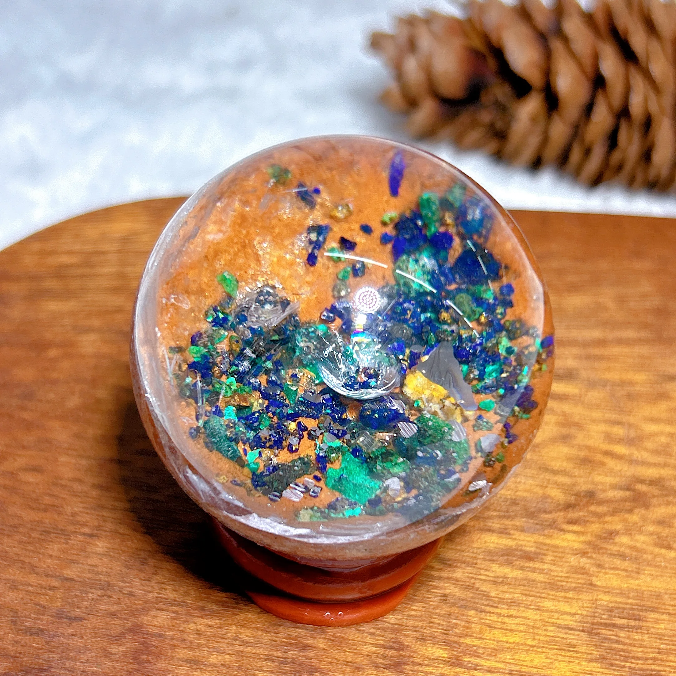 

High Quality Natural Crystal Chrysocolla Garden Sphere Gemstones Mineral Energy Reiki Home Decorations Gift