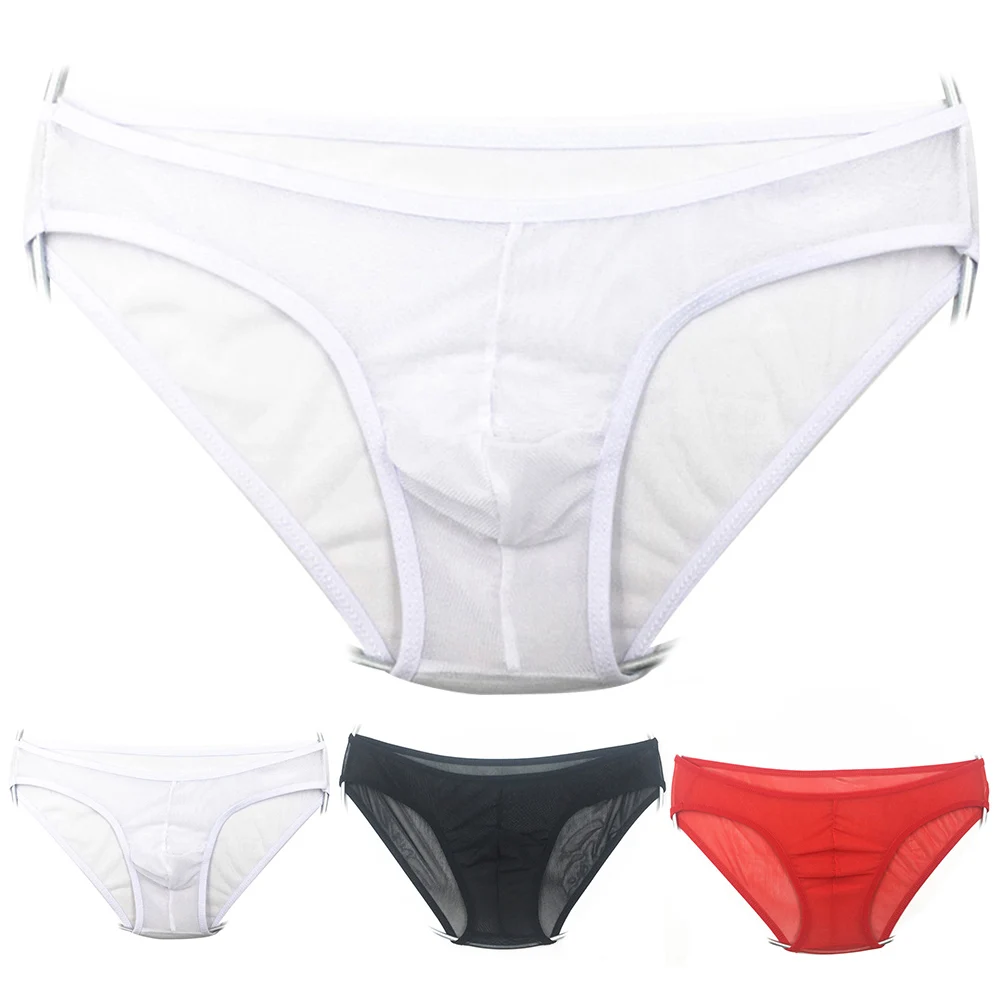 

Daily Underwear Men's Clothing Sexy Solid Color Thong Panties Underwear Breathable High Elastic Low Rise Perspective 1pcs