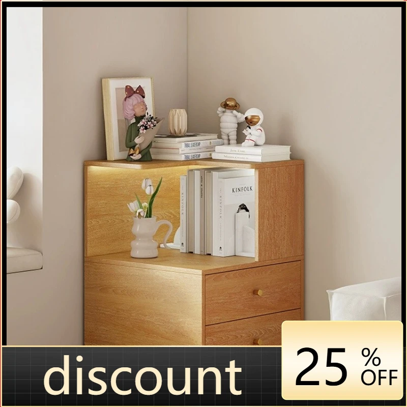 

LH solid wood bedside table household bedroom modern small storage side cabinet