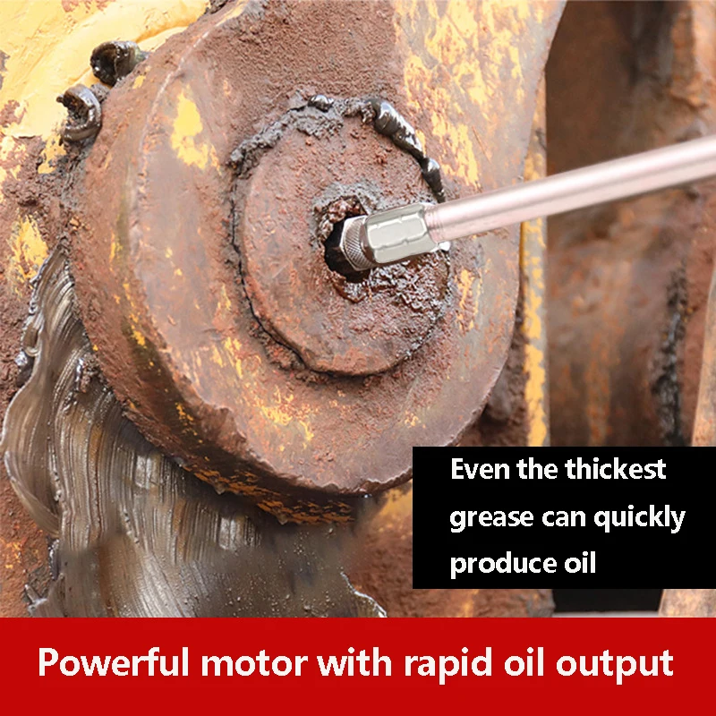 Pistola de mantequilla eléctrica totalmente automática, batería de litio de alta presión, entrega rápida de aceite, inyector de aceite para vehículos de ingeniería