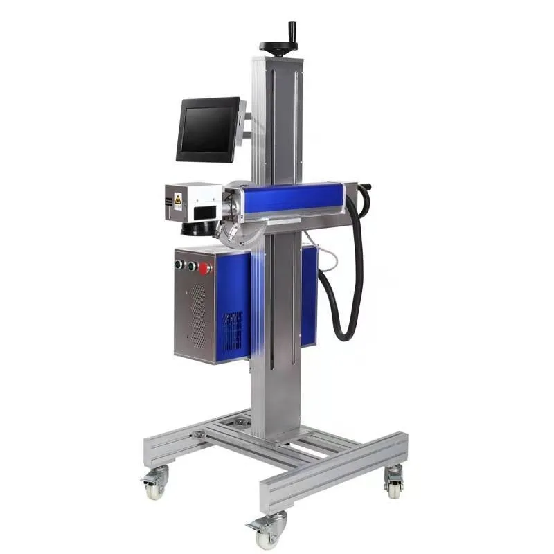 Flying laser marking machine carbon dioxide ultraviolet assembly line metal plastic