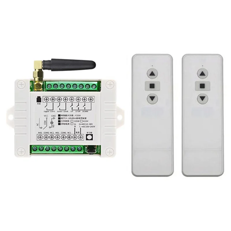 433Mhz RF 12V 24V 36V electric door/curtain/shutters limit wireless radio remote control switch for forward and reverse motors