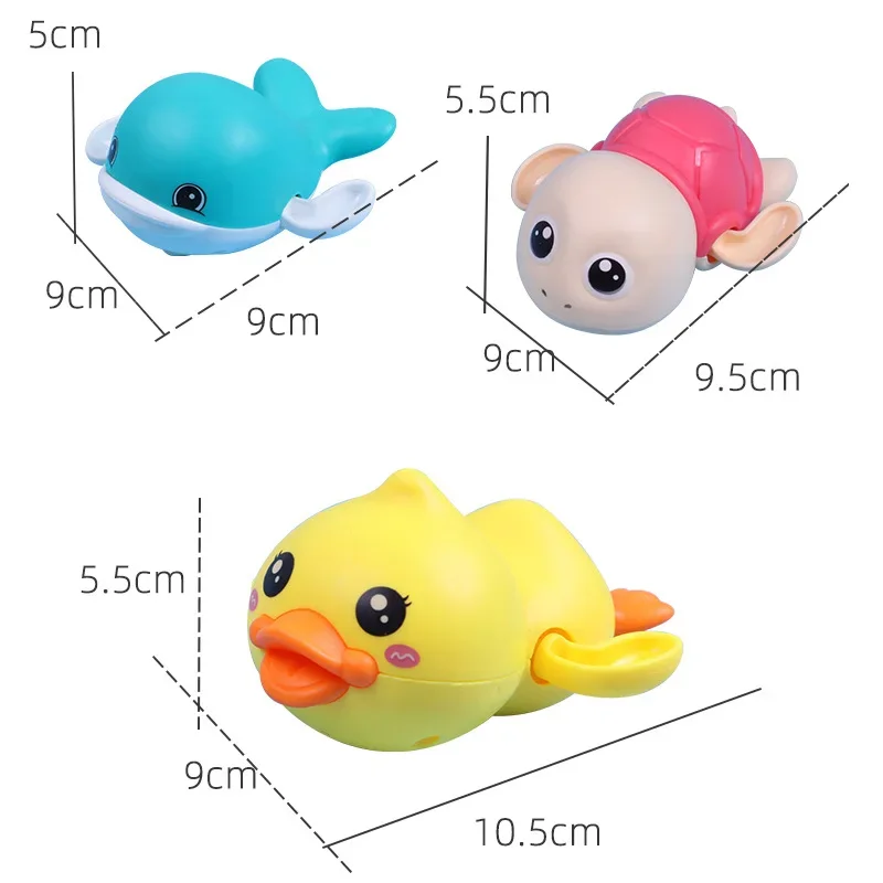 Baby Bath Toys Bathing Cute Swimming Turtle Whale Pool Beach Classic Chain Clockwork Water Toy for Kids Water Playing Toys Gift