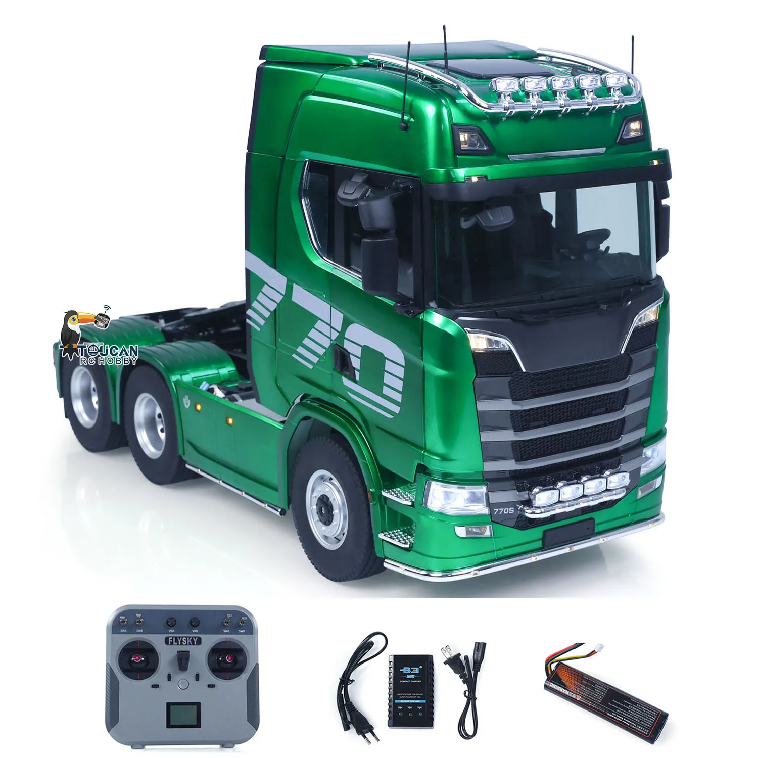 

1/14 KABOLITE RC Tractor Truck SC 770S 100 6X6 2Speed Axle Locks Metal Chassis Rail Openable Door RTR Romote Control Vehicle Toy