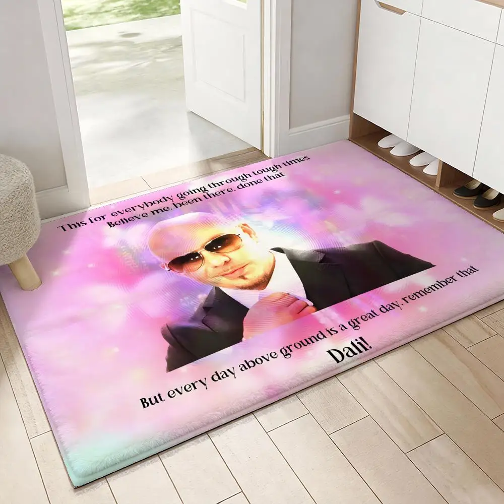 Mr 305 P-Pitbulls Worldwide Floor Mat Soft Thickened Flannel Door Mat Non-Slip Living Room Rug Home Decor