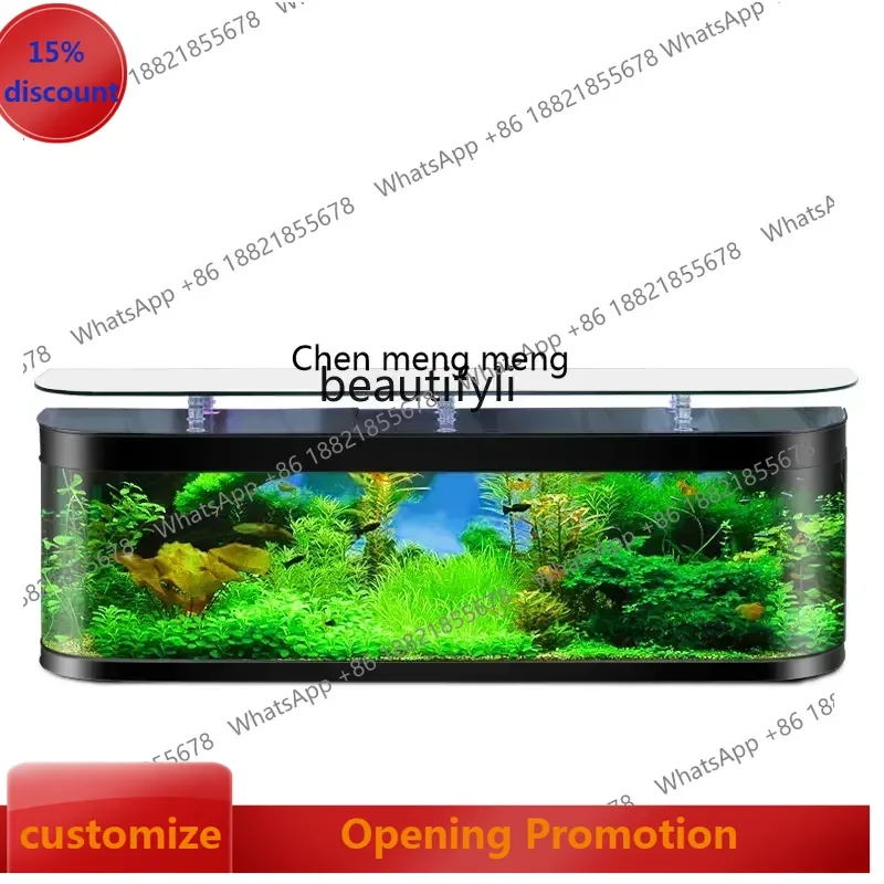 

ss7486 Advanced European-Style Fish Tank TV Cabinet Living Room Small Aquarium Floor Fish Globe Change Water