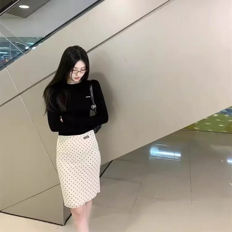 

Romantic Polka Dot Chiffon Slim Fit f Skirt Sexy Aosphere Loss ing Summer New Ladies Skirts 2025