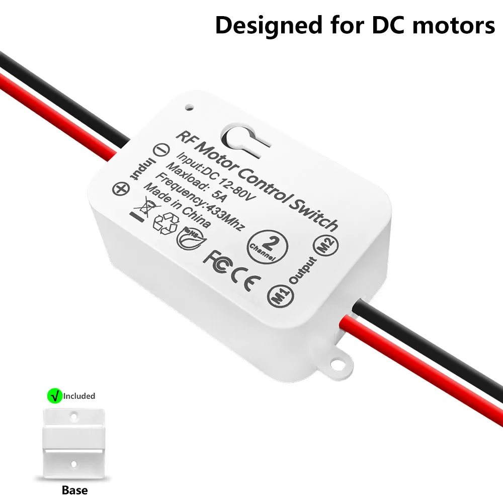 433 MHz Rf Wireless Fernbedienung DC Motor Schalter 12 V 24 V Nasskontakt Relais Empfänger 5 IN 1 Sender für Vorhang Garagentor