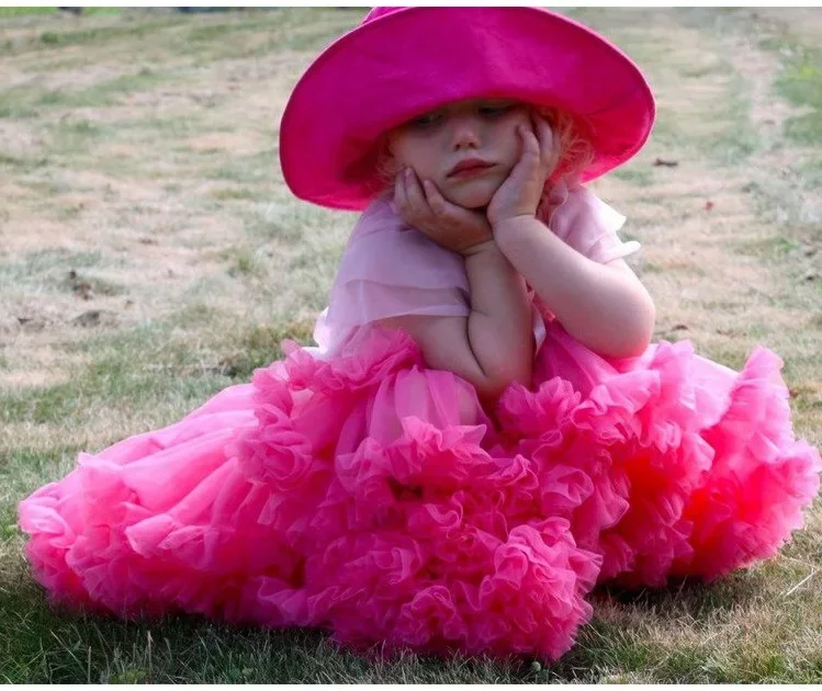 Mädchen 1-10 Jahre Spitzen-Tutu-Rock Flauschiger Chiffon-Petticoat Einfarbige Tutu-Röcke Mädchen-Tanzrock Kinder-Tüll-Petticoat – Detail 10