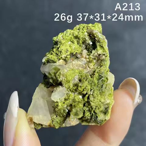 Natural Epidote mine marker Mineral Specimen Crystals Quartz Healing Stone - Educational Collection Home Decor