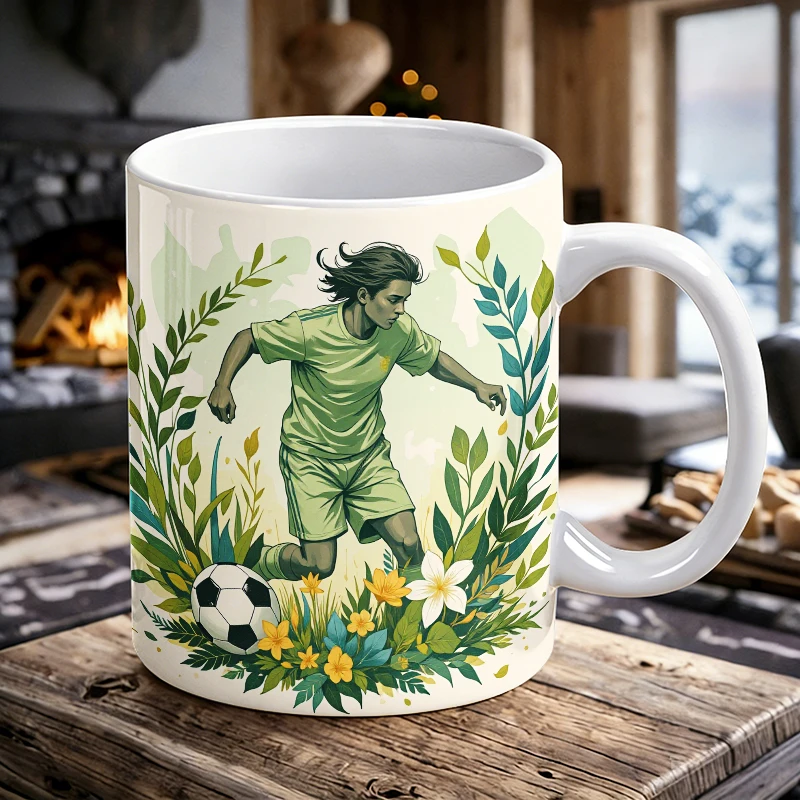 

Soccer Spirit Dynamic Player Amidst Nature's Beauty Mug with a bottle opener function of 2026 Major Football Event