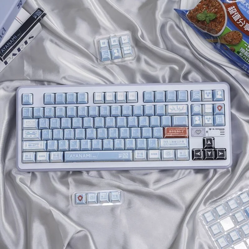 Custom Sci-Fi Purple White Mecha High-End NewOEM Keycaps,PBT DIY Five-Side Dye-Sub,Unique,Mechanical Keyboard Decorative Keycaps