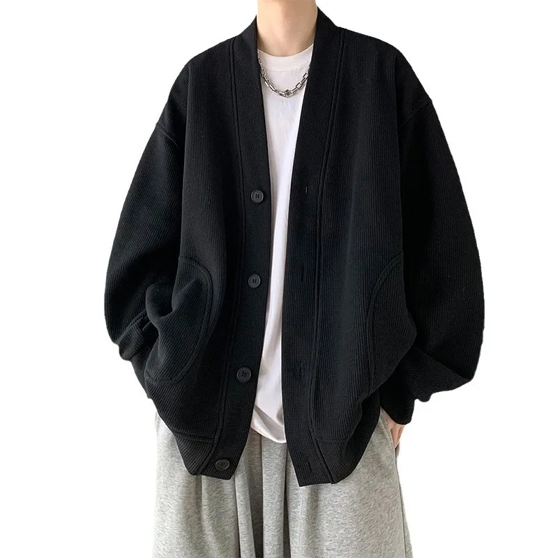 

Men's Solid-color Laid-back Style Coat High-end Trendy Brand Cardiga Loose Casual Coat Spring and Autumn Selling Men's Clothing