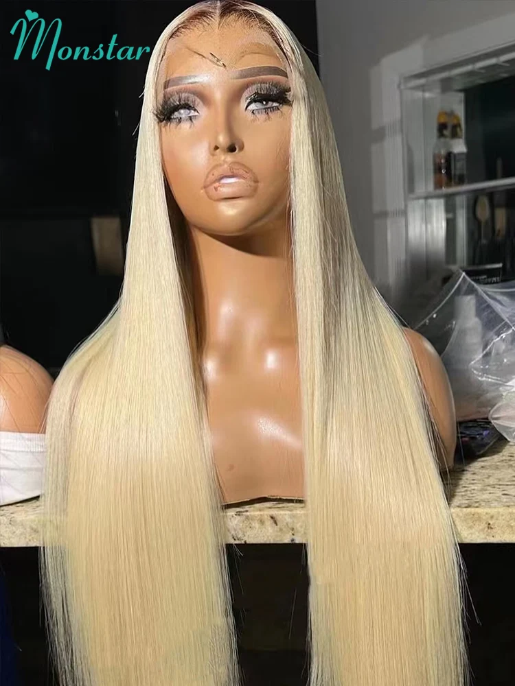 1B 613 Honey Blonde Colored Wig Brazilian Straight 13x6 Lace Front Human Hair Wig 613 Lace Frontal Wig Human Hair Wigs for Women