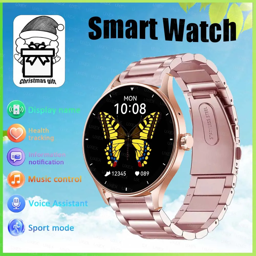 الأصلي ساعة Smartwatch النساء 1.55 بوصة HD بلوتوث دعوة الصحة تتبع شحن لاسلكي الساعات الرجال هدية الكريسماس الأعمال