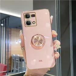 Diamond Bling Ring Holder Case For Oppo Reno 7 8 9 Pro Plus 8T 4G 5G 5F 2Z 2F 7SE 5 Lite 6Z 4Z 5G Reno 2 3 Reno7 Stand Cover