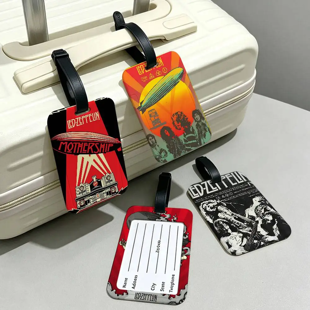 Band L-Led Cool-Z-ZeppelinS  Anti lost Travel Luggage Tag PVC ID Information Card Holder Baggage Name Label For Outdoor Trip