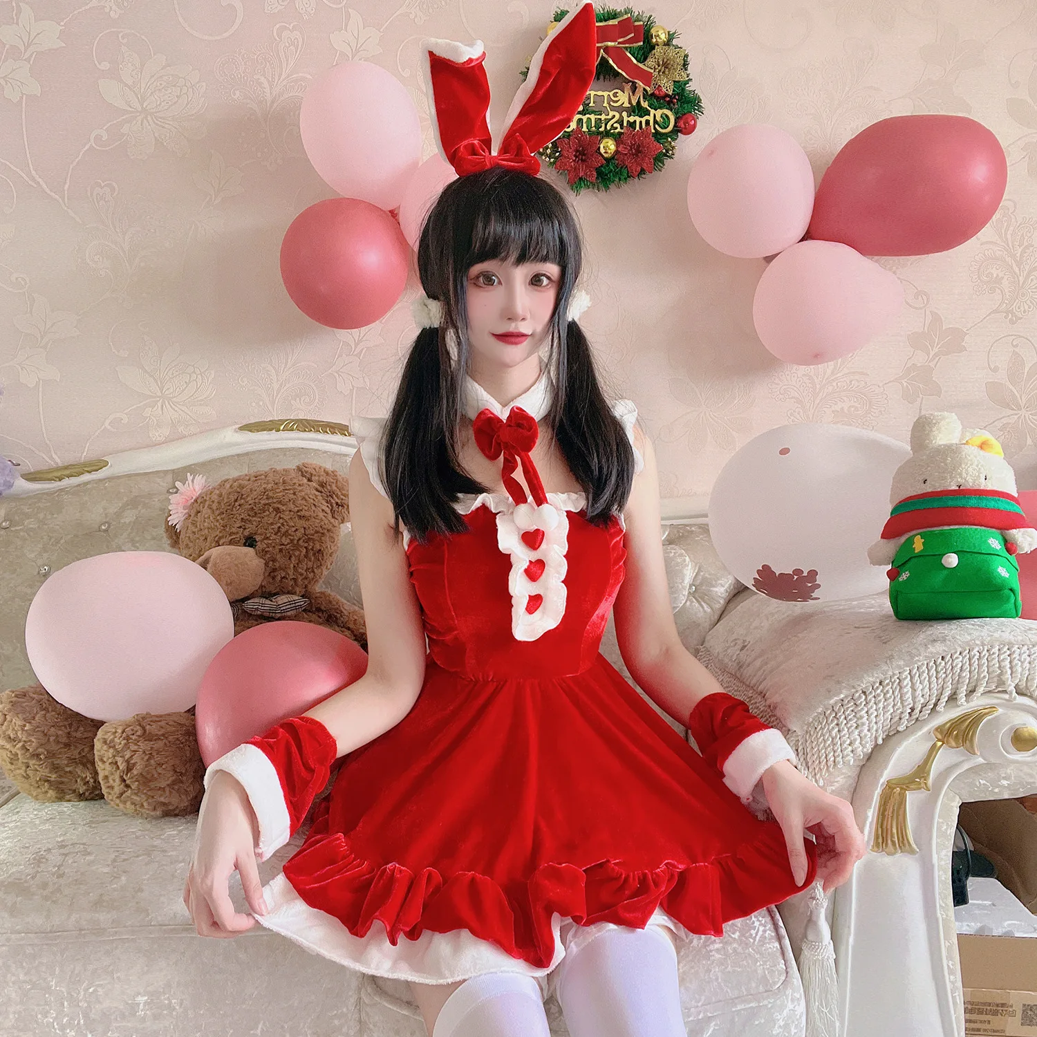 

Christmas Dress Woman Cosplay Costume Ladies Santa Claus Dress Sexy Lingerie Bunny Girl Uniform Party Christmas Halloween Suit