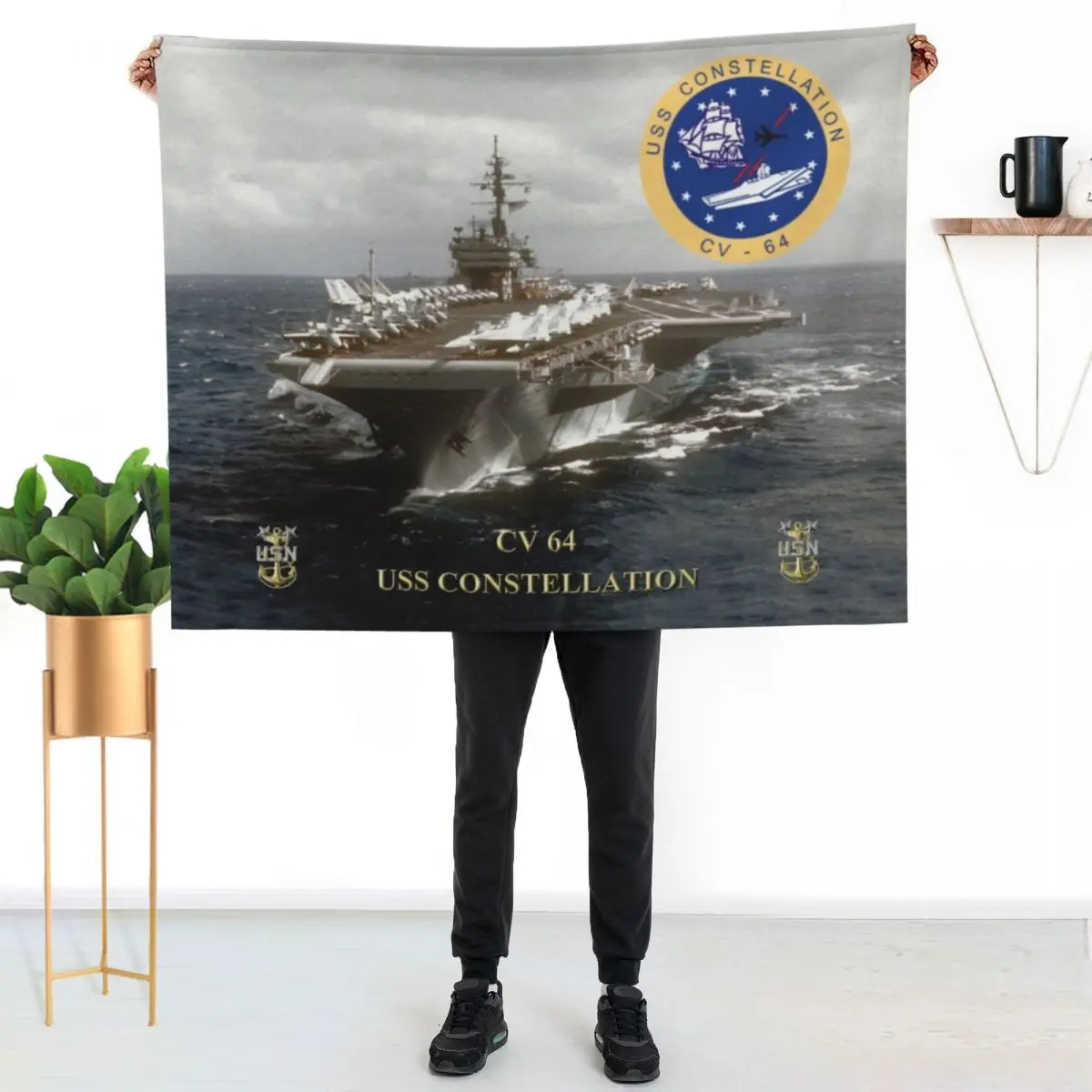 CV-64 USS Constellation Throw Blanket Bed covers Decoratives Designers Sofa Throw Soft Plaid sofa bed Blankets